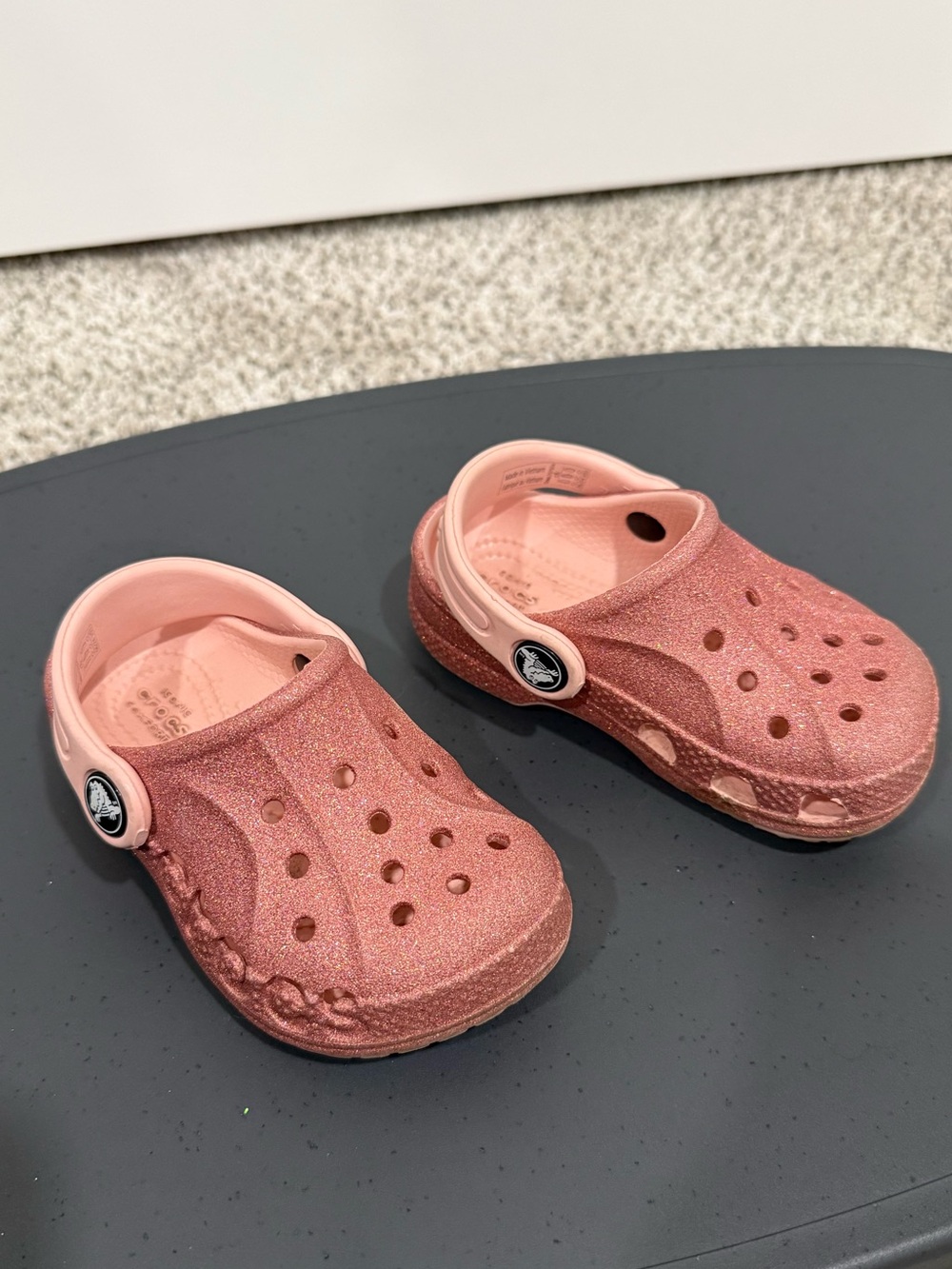 Pink Glitter Crocs